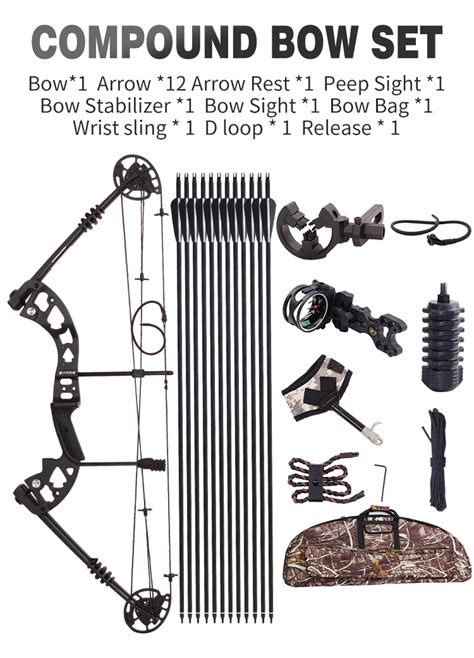 Spg Compound Bow Set 30 60 Lbs Adult Outdoor Archery Equipment Sight