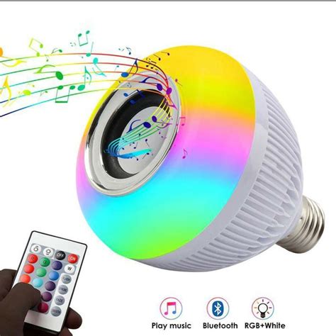 Lampada Bluetooth De Led Caixa De Som C Controle Rgb W Shopee Brasil