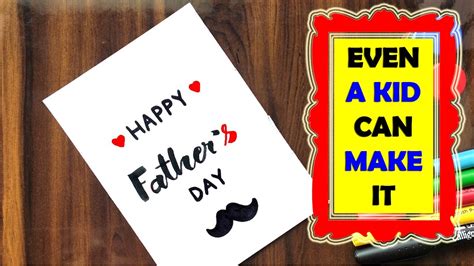 How To Draw Father S Day Card So That Even A Kid Can Make It Youtube