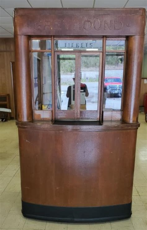 Antique Greyhound Ticket Booth 84 Inches Tall Live And Online