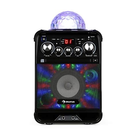 Rockstar Led Karaoke System Cd Player Bluetooth Usb Aux X Mm Black