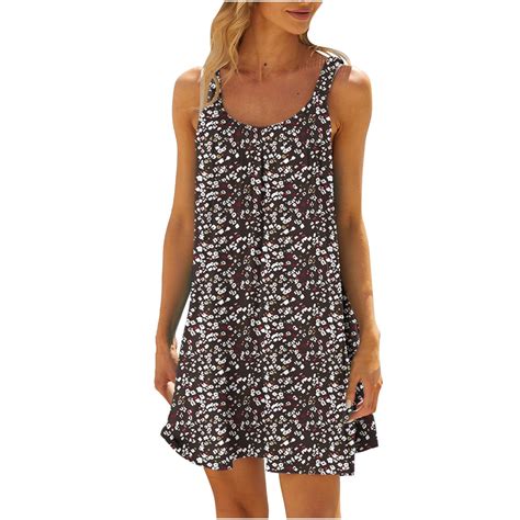 Gamivast Sleeveless Sundresses For Women Casual Summer Tropical Floral