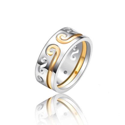 Anillo de plata con líneas en oro Charm Virtual