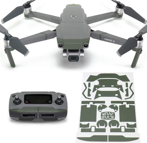 Wrapgrade Poly Skin Sticker Compatible With Dji Mavic 2 Accent Color Army Green Toptoy