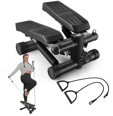 Steppers For Exercise Stair Stepper With Resistance Bands Mini Stepper With 330lbs Loading