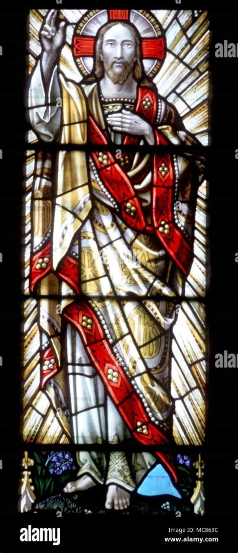 Christian Christ Resurrected With Body Of Light Stained Glass Window