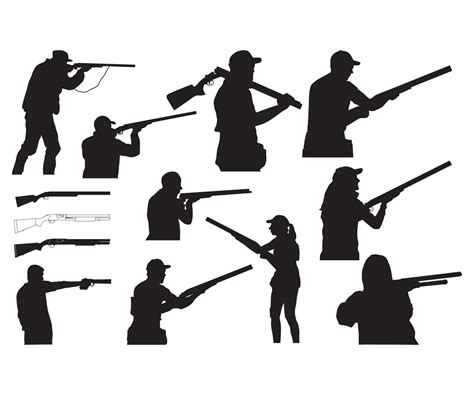 Shooting Silhouette Hunting Shooting Vector Skeet Shooting Shooting