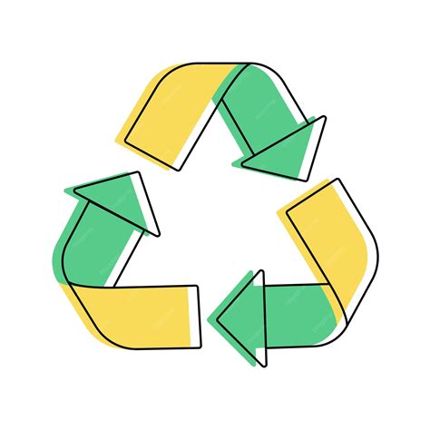 Premium Vector Flat Line Recycle Logo Symbol Recycling Illustration