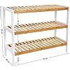 Woodluv Tier Bamboo Shoe Rack Storage Stand Shelf Organizer Furniture