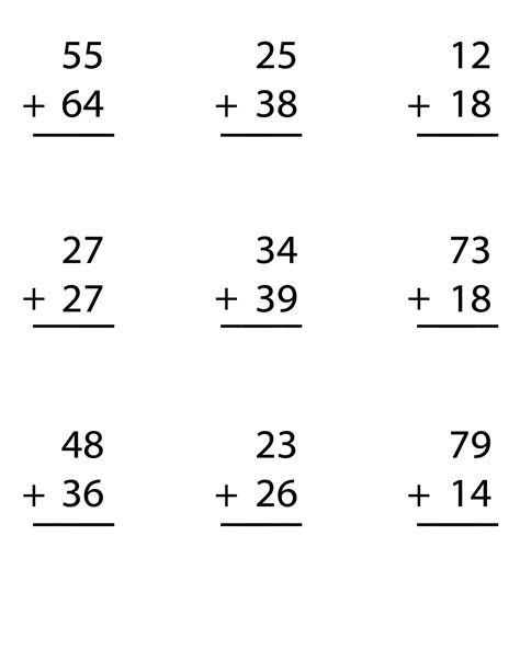 Printable Double Digit Addition Worksheets