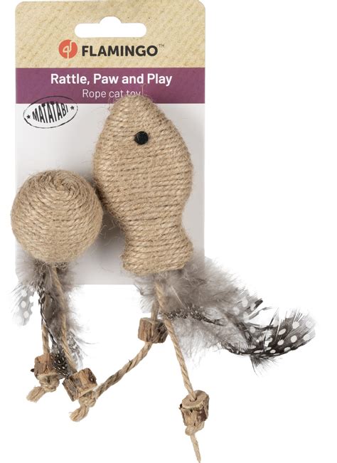 Toy Yutsa Ball & Fish Brown | 561563 | Flamingo Pet Products