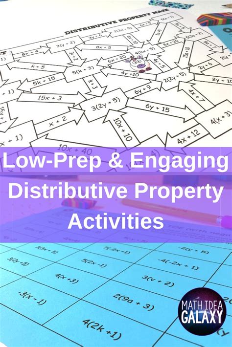 The Words Low Prep And Engaging Distributive Property Activities Are