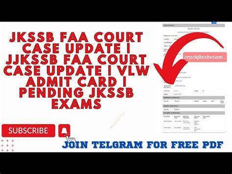 JKSSB FAA COURT CASE UPDATE JKSSB FAA COURT CASE UPDATE VLW ADMIT