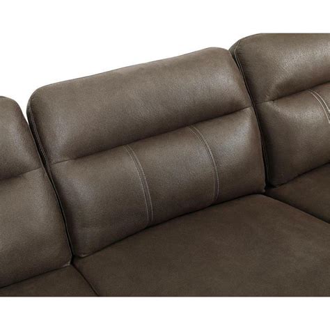 LILOLA Ashton Saddle Brown Microfiber Reversible Sleeper Sectional EBay