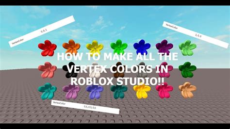 How To Make Any Vertex Color You Want In Roblox Studio Youtube