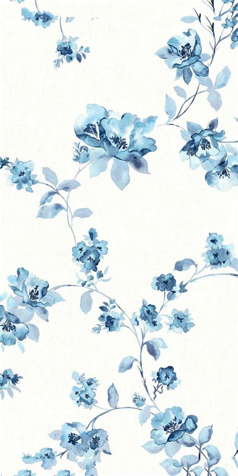 Blue Floral Wallpaper - iXpap