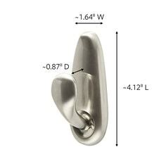 Command Outdoor Large Metal Hook Forever Classic Brushed Nickel M