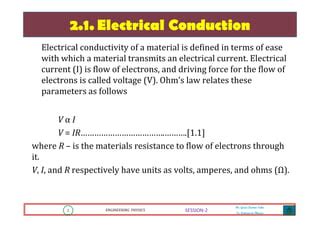 Engineering physics 1(Electrical conductivity) | PPT