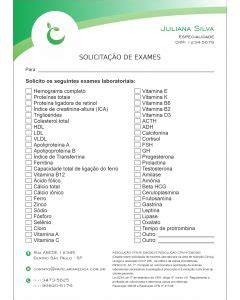 Solicitação de Exames Nutricionista Córdoba