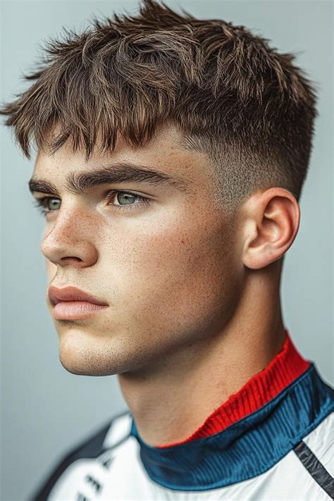 Mid Taper Fade with Textured Fringe