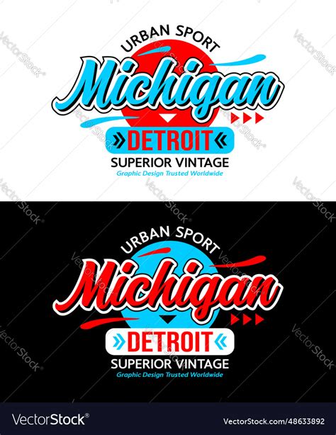 Michigan city circle urban vintage calligraphy Vector Image