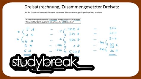 Dreisatzrechnung Zusammengesetzter Dreisatz Kaufm Nnisches Rechnen