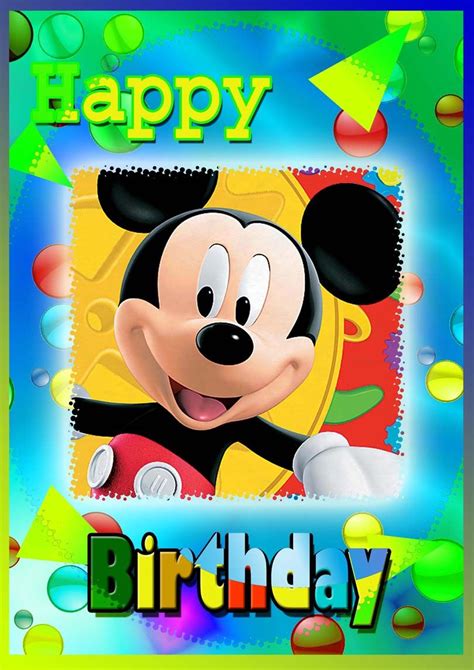 Birthday Card Printable Birthday Cards Mickey Birthday