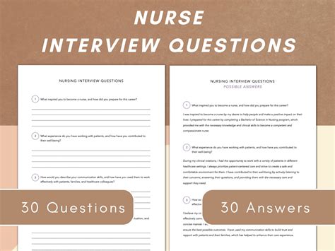 Nurse Interview Questions and Answers Interview Practice - Etsy