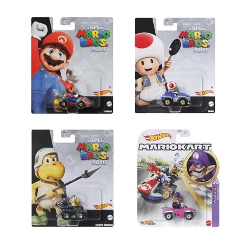Hot Wheels Super Mario Kart Toad Koopa Troopa Waluigi Alloy Car Model Shopee Philippines