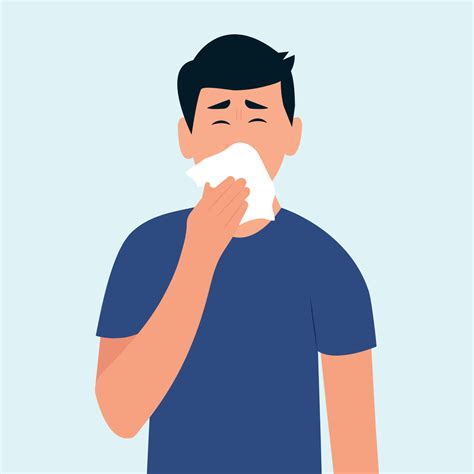 Man Sneezes And Uses Paper Napkin How To Sneeze Right Virus