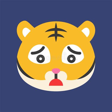 Emoticon Bonito Do Tigre Ilustra O Lisa Do Vetor Do Estilo Ilustra O