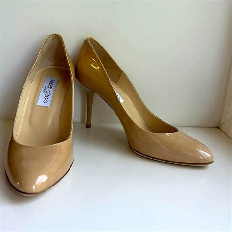 Jimmy Choo Gilbert Patent Leather Nude Pump Us Size Gem