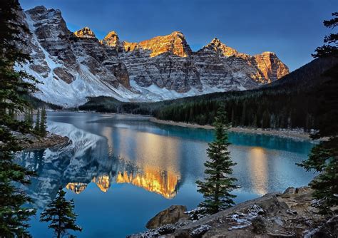 Sfondi Luce Del Sole Acqua Roccia Riflessione Cielo La Neve