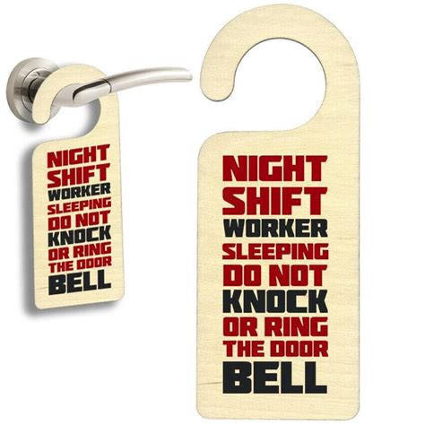 1157 Night Shift Worker Sleeping Shift Worker Night Shift Wooden Door Signs