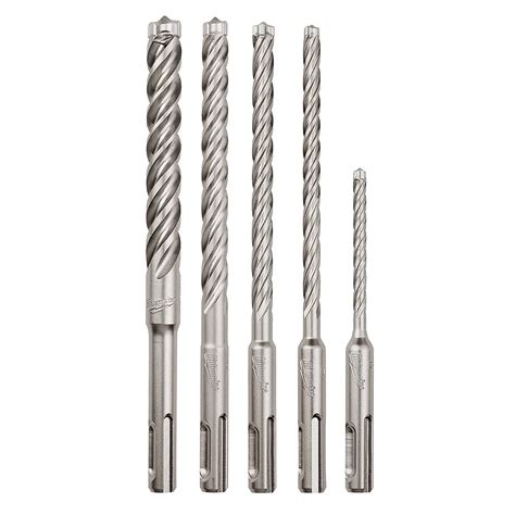 Milwaukee Tool 4 Cutter Sds Plus Carbide Hammer Drill Bit Kit 5 Piece