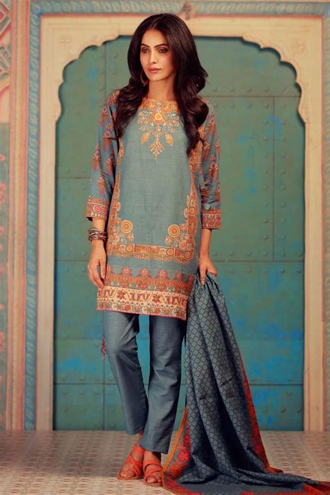 Khaadi Winter Collection 2017 KA17608 Grey 3Pc Khaadi Pakistani