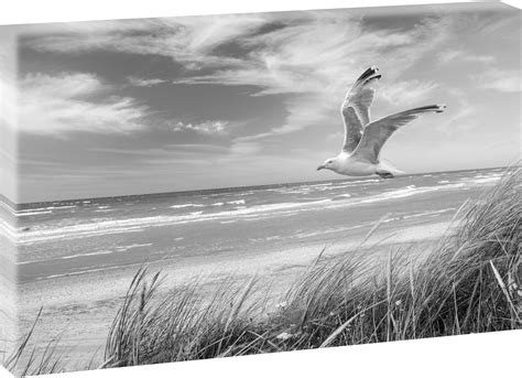 Amazon De Querfarben Bild Auf Leinwand M We Am Strand Wandbild