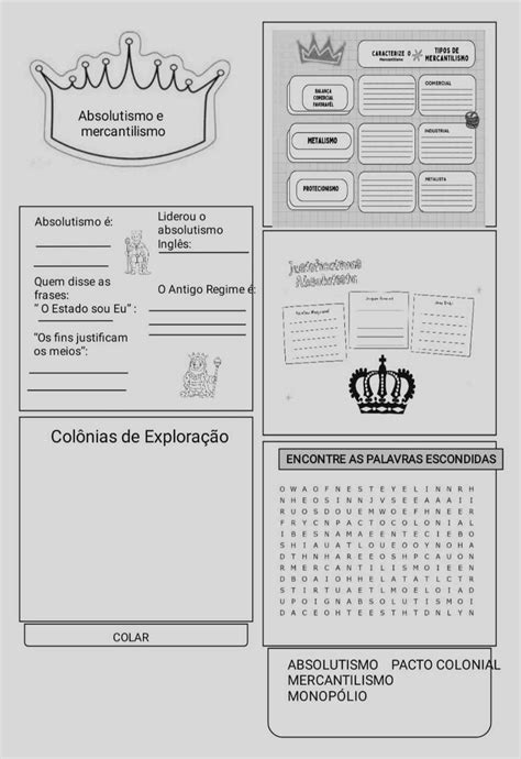 Atividade Sobre Mercantilismo E Absolutismo Elaine Da Cruz Abreu