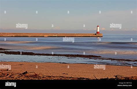 Berwick Lighthouse from Spital Beach Stock Photo - Alamy