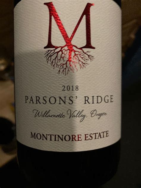 Montinore Estate Pinot Noir Parson S Ridge Usa Oregon