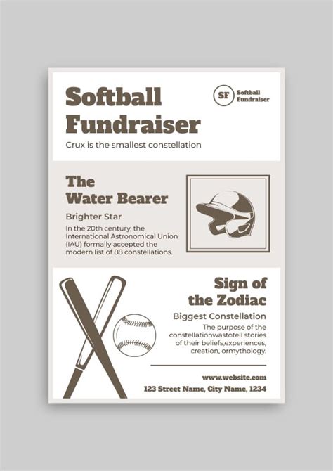 Personalize This Hand Drawn Vintage Softball Fundraiser Flyer Layout Online