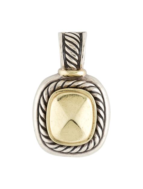 David Yurman Two Tone Turquoise Albion Pendant K Yellow Gold