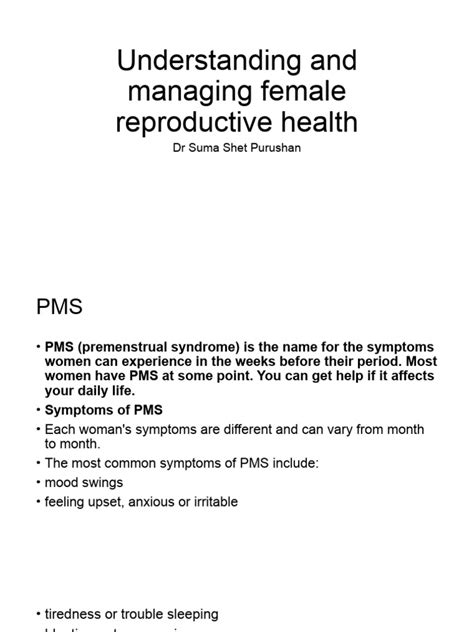 Understanding And Managing Female Reproductive Health Revised Pdf