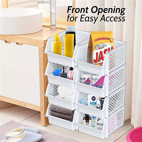 Snapklik Skywin Plastic Stackable Storage Bins For Pantry