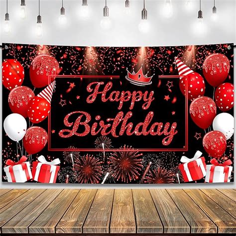 Amazon Katchon Black And Red Happy Birthday Banner Large