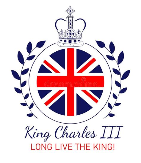 Rey Charles Iii Larga Vida Al Rey Con Bandera Brit Nica Ilustraci N Del