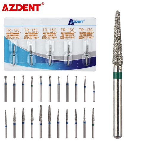 Azdent Pcs Pack Dental Diamond Burs Drill For High Speed Handpiece Fg