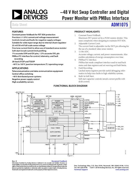 Pdf V Hot Swap Controller And Digital Power Monitor With