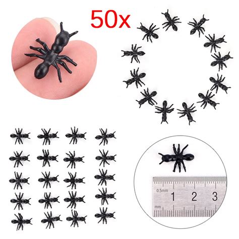 50 Pcs Halloween Decorative Novelty Funny Joke Prank Realistic Props Spiders 2cm Small Black