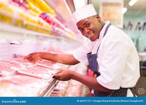 African Butcher Working Stock Photo Image Of Butcher